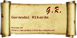 Gerendai Rikarda névjegykártya